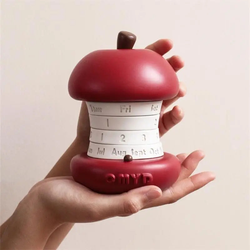 calendrier rotatif moderne rouge lisse opaque salon chambre adhesive mois jours