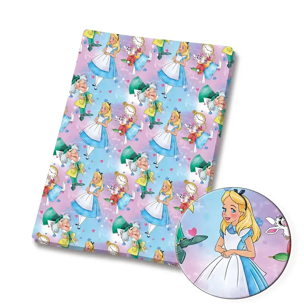 tissu coton polyester motif chatons roses couronnes rubans couture bricolage enfant 140x50cm