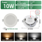 spot led blanc moderne 3000k 4000k 6500k interrupteur cct 75mm 90mm