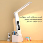 lampe led rechargeable blanc moderne sans ombre interrupteur tactile horloge veilleuse étude