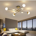 lumière suspendue moderne or noir télécommande led sources lumineuses minimaliste ornement chambre salon