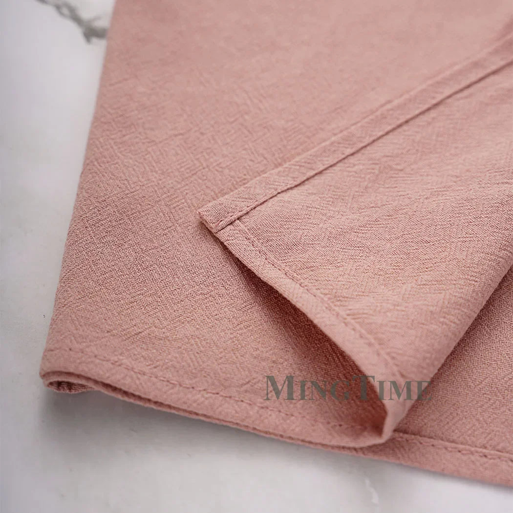 serviettes coton rose pâle texture lin classique réutilisables table manger party banquet