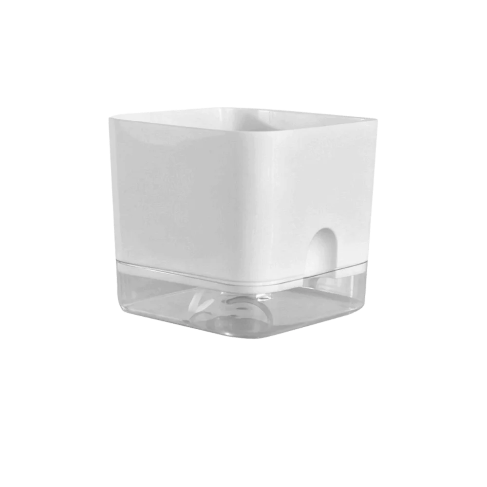 cache pot moderne blanc bleu clair uni opaque adhésif intérieur fleuri verte simple