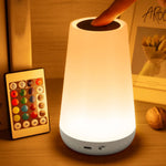 lampe table led changeante rechargeable usb blanc bois moderne minimaliste tactile