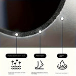 tapis bain gris moderne ovale bordure blanche texte bathroom rapide antidérapant polyester