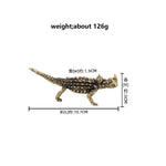 statuette lézard or noir texturée épines décorative animalier cuivre antique table