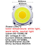 ampoules led cob blanc jaune 3w 5w 7w 10w rondes modernes phi28mm phi20mm