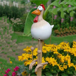 figurines poulets noir blanc rose bleu jaune gris points noirs fond clair decoratif clips
