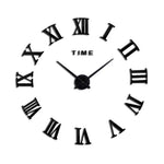 horloge murale moderne or noir numéros romains adhésive opaque chambre