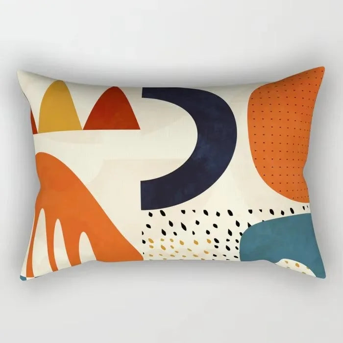taie d'oreiller rectangulaire polyester motif géométrique moderne lit enfant 30x50cm opaque beige