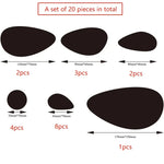 décoration murale moderne 20 pièces autocollants miroir formes ovales brillantes dorées maison