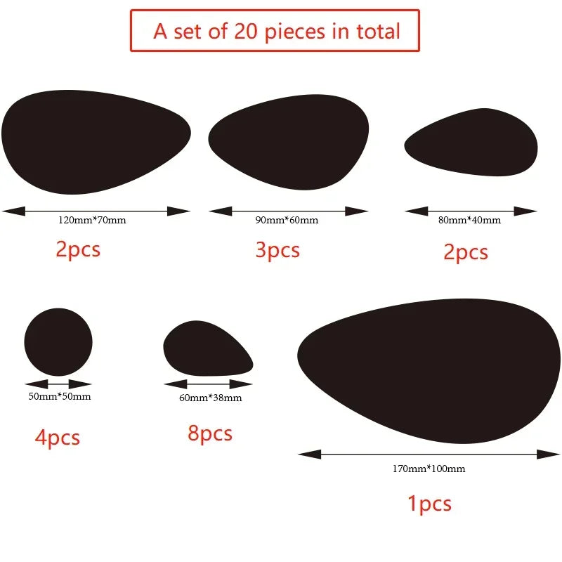 décoration murale moderne 20 pièces autocollants miroir formes ovales brillantes dorées maison