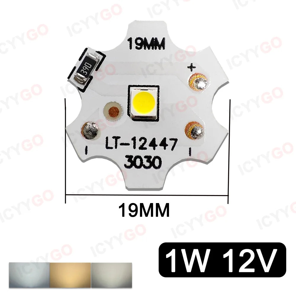 ampoules led 5v 12v 24v blanc chaud plaque 19mm diode carré moderne fixations vis