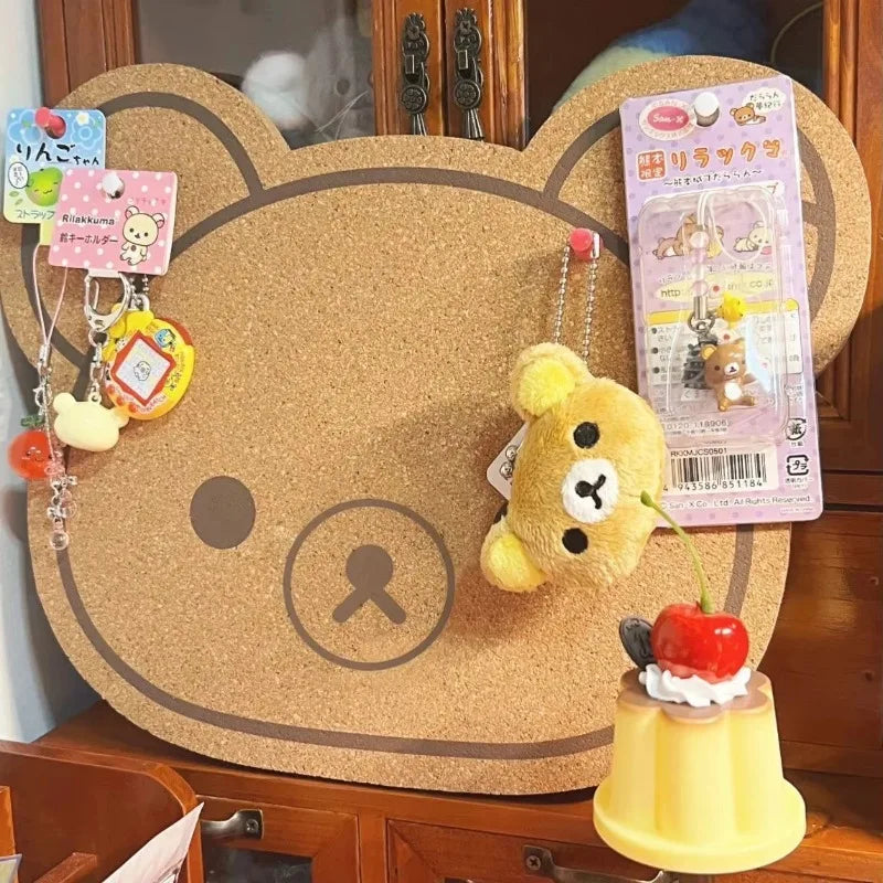 décoration murale kawaii ours souriant panneau tête ours animaux porte clés étiquettes gâteau cerise