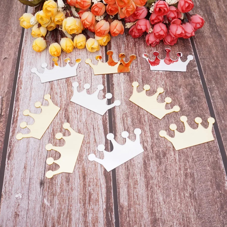 autocollants muraux acrylique couronne dorée blanche moderne élégante occasion mariage fiançailles anniversaire décoration maison