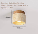 plafonnier led surface montée downlight marbre artificiel beige clair moderne rustique