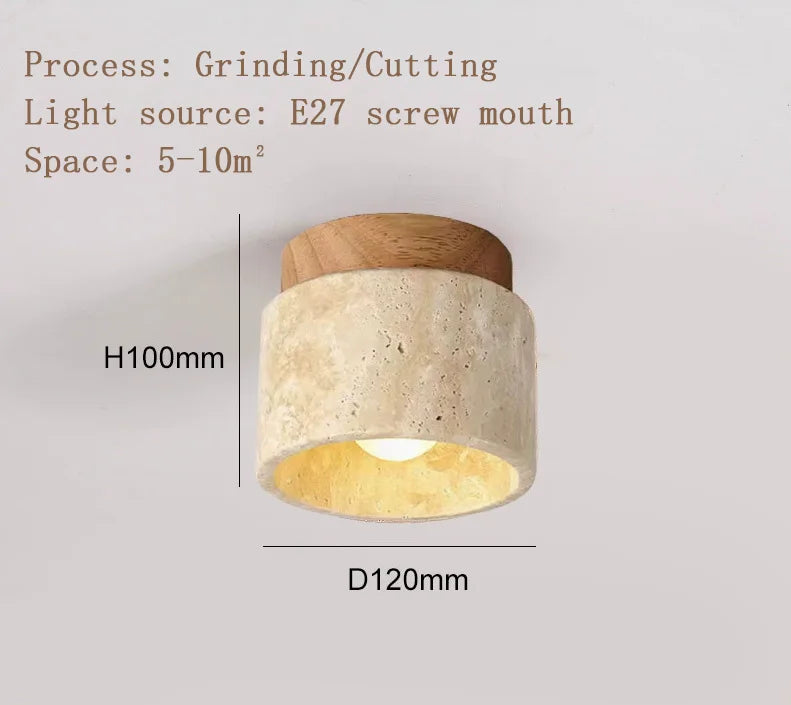 plafonnier led surface montée downlight marbre artificiel beige clair moderne rustique