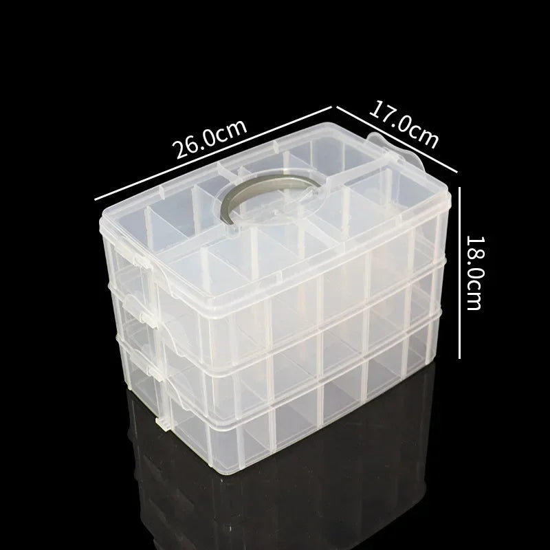 boîtes rangement transparentes étages clips poignées modernes organisation maison