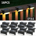 lumière solaire led moderne noire adhésive extérieure chemin patio ip44