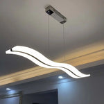 suspension lumineuse moderne blanc noir ondule clips câbles diffuseur 100cm 120cm led