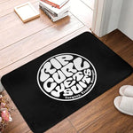 tapis sol personnalisé antidérapant imperméable rip curl motif surf noir jaune décoration maison