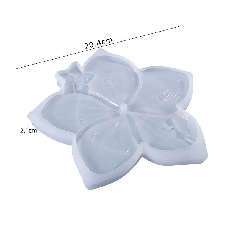 horloge murale silicone transparente chiffres romains motifs marbrés feuilles moderne