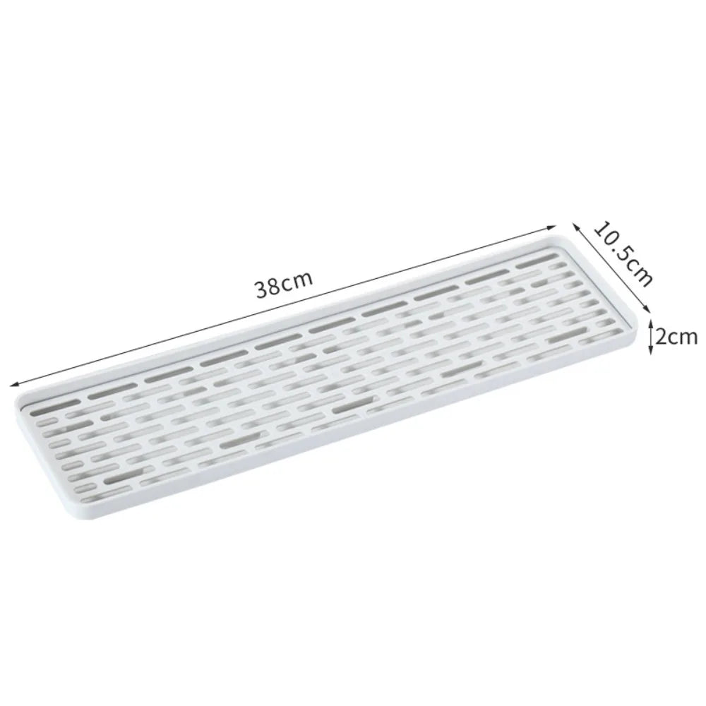 plateau rangement blanc moderne grille perforations tasse thé théière fruits tapis sol écologique