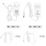 adaptateur secteur 12v 24v 1a 2a 3a blanc prise eu us tension continue bande