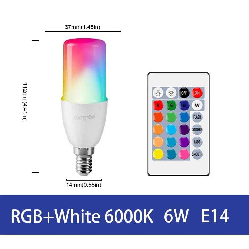 ampoules led rgb blanc multicolore transparentes modernes télécommande e27 e14 gu10