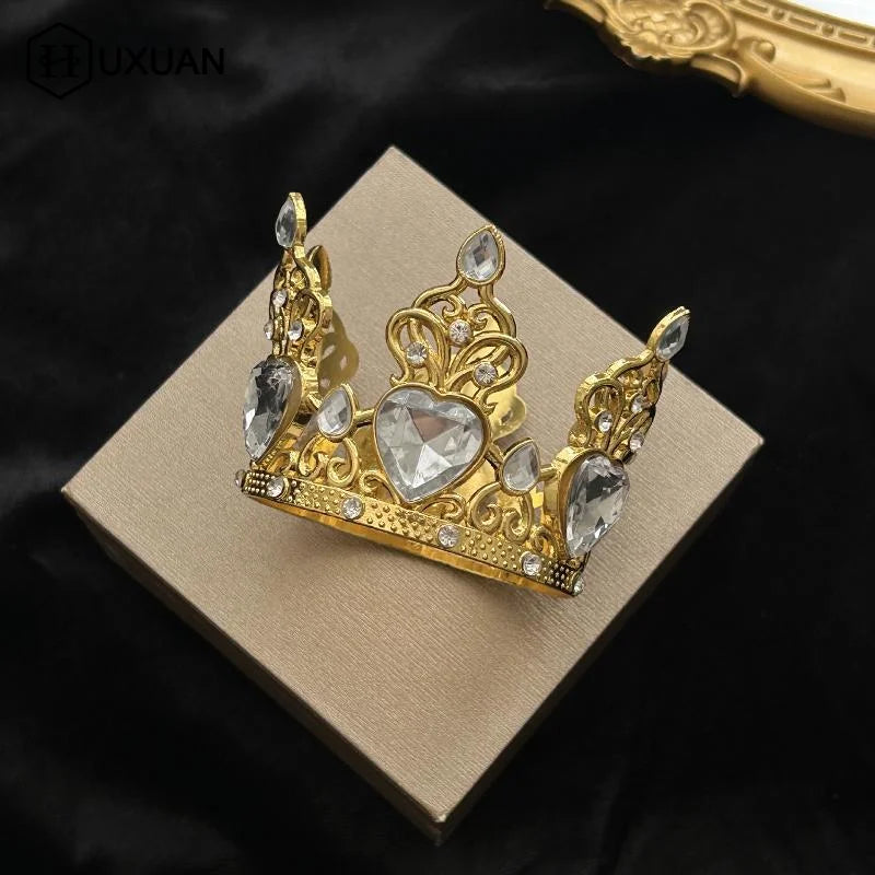 décoration gâteau couronne or argent cristaux topper anniversaire mariage fête élégant baroque