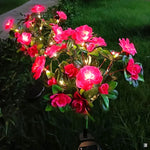 luminaire solaire led étanche fleurs artificielles moderne jardin extérieur contemporain vert rose violet blanc