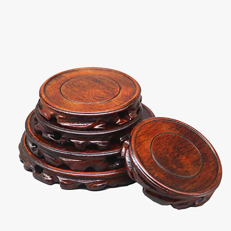 présentoir bois sculpté support décoratif rustique artisanal marron foncé rétro meubles anciens