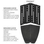 tapis surf noir rayures verticales adhésif anti dérapant traction pad surfboard longboard avant arrière