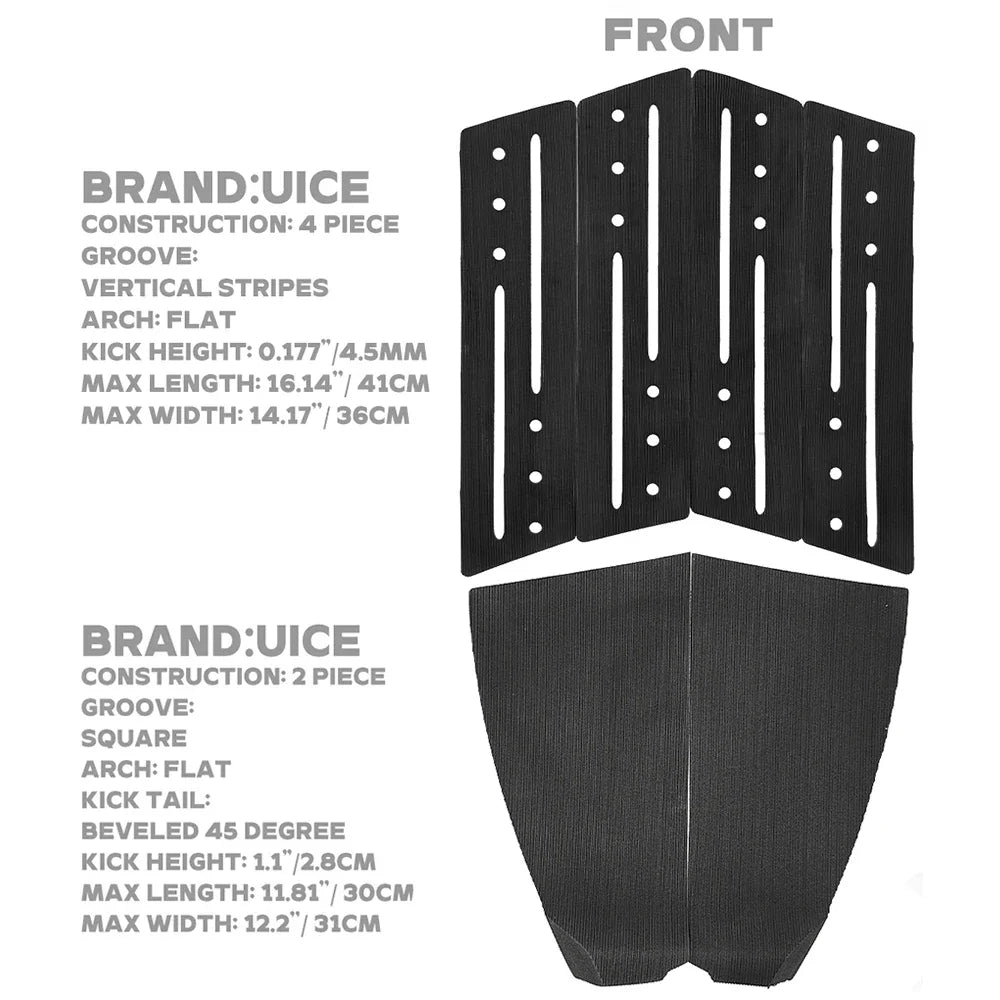 tapis surf noir rayures verticales adhésif anti dérapant traction pad surfboard longboard avant arrière