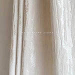 rideau beige clair rayures fines classique blanches opaques maison polyester personnalisable