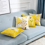 taies d'oreiller décoratives gnome fleurs blanc jaune cartoon motif floral non toxique respectueux environnement