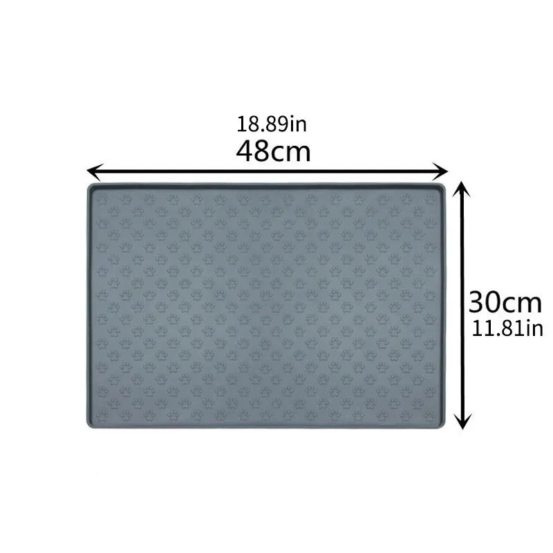 tapis alimentation animaux compagnie silicone antidérapant bols intégrés motif pattes chien chat moderne pratique