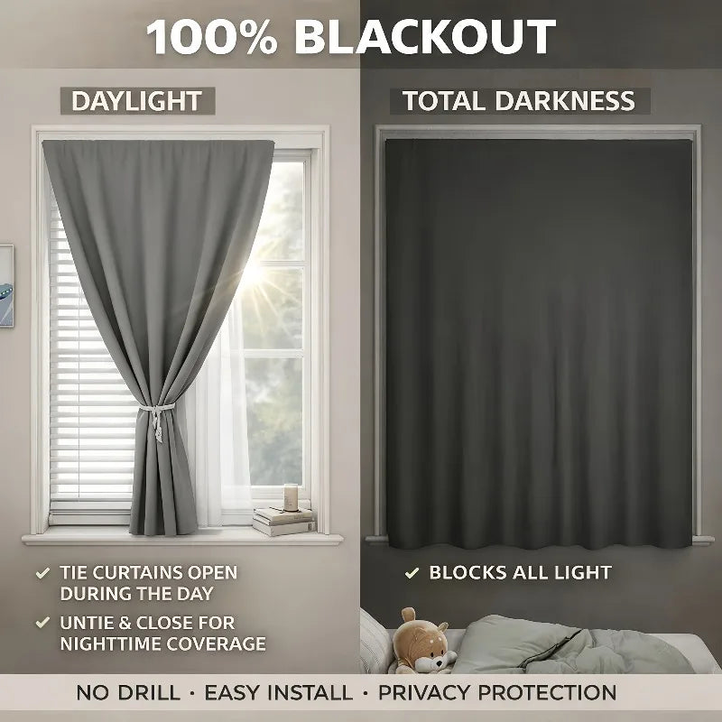 rideau occultant polyester texturé moderne adhésif opaque beige gris noir chambre coucher