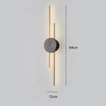 applique murale moderne minimaliste noir doré barres verticales éclairage chambre étude entrée led fixée