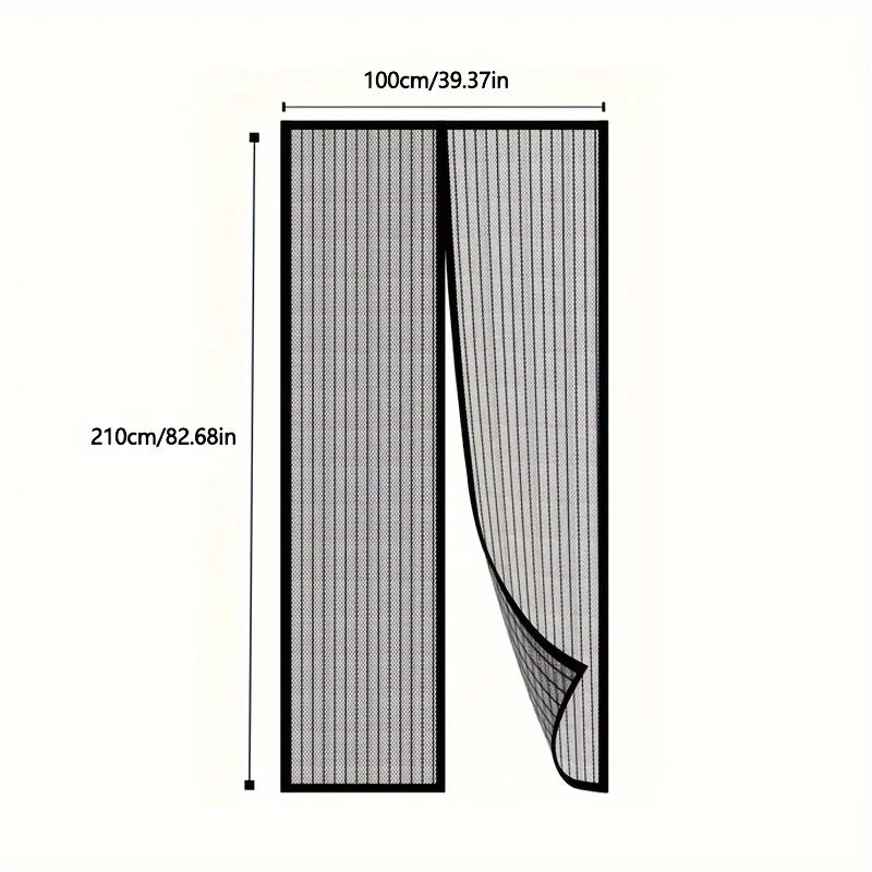 rideau porte magnétique noir maille fine opacité moderne 100cm 210cm