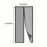 rideau porte magnétique noir maille fine opacité moderne 100cm 210cm
