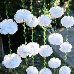 guirlande fleurs artificielles pompons rose blanc bleu modernes 2.5m pièces festive intérieure