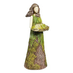 statue jardin oiseaux femme robe écorce feuilles naturelle artisanale résineextérieur minimalisteDecorationPelouseCour