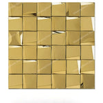 carreaux muraux adhésifs or moderne élégants carrés brillants 29.3cm 29.3cm noir argent
