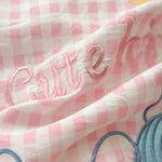 parure lit enfant fille rose chat mignon housse couette drap taies oreiller coton