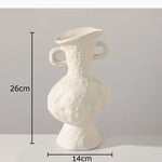 vase moderne minimaliste blanc opaque aspect grumeleux décoration table arrangement floral