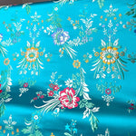 tissu brodé floral polyester opaque noir rose bleu violet traditionnel rapide respirant abrasion 75cm