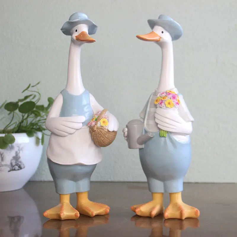 Statue canard brun résistant aux intempéries en extérieur