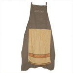 tablier cuisine coton marron beige brodé poche élastiques classique décontracté