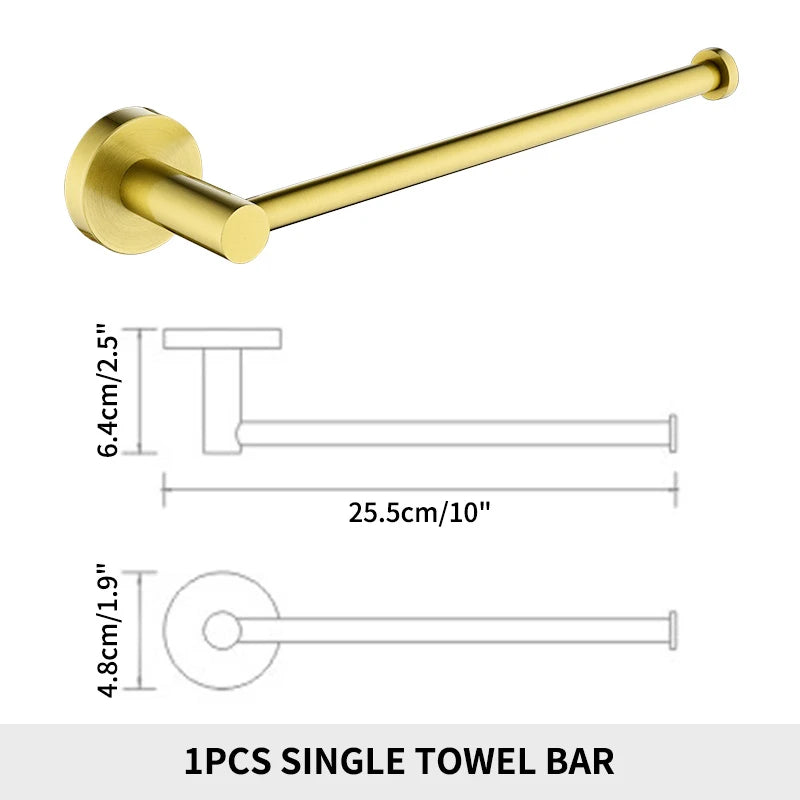 ensemble accessoires salle bain doré acier inoxydable porte serviette savon papier brosse